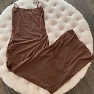 Brand new SKIMS long brown slip dress